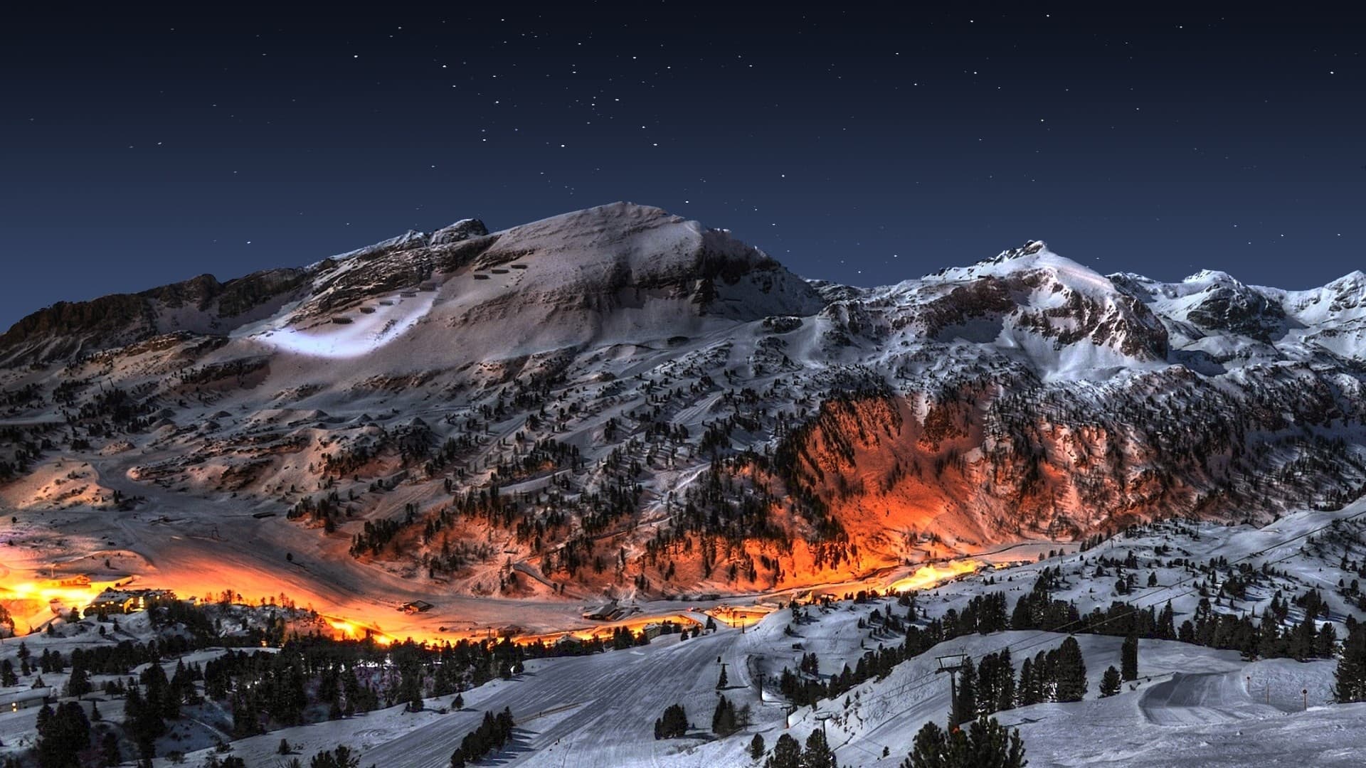 nothing except snow at night